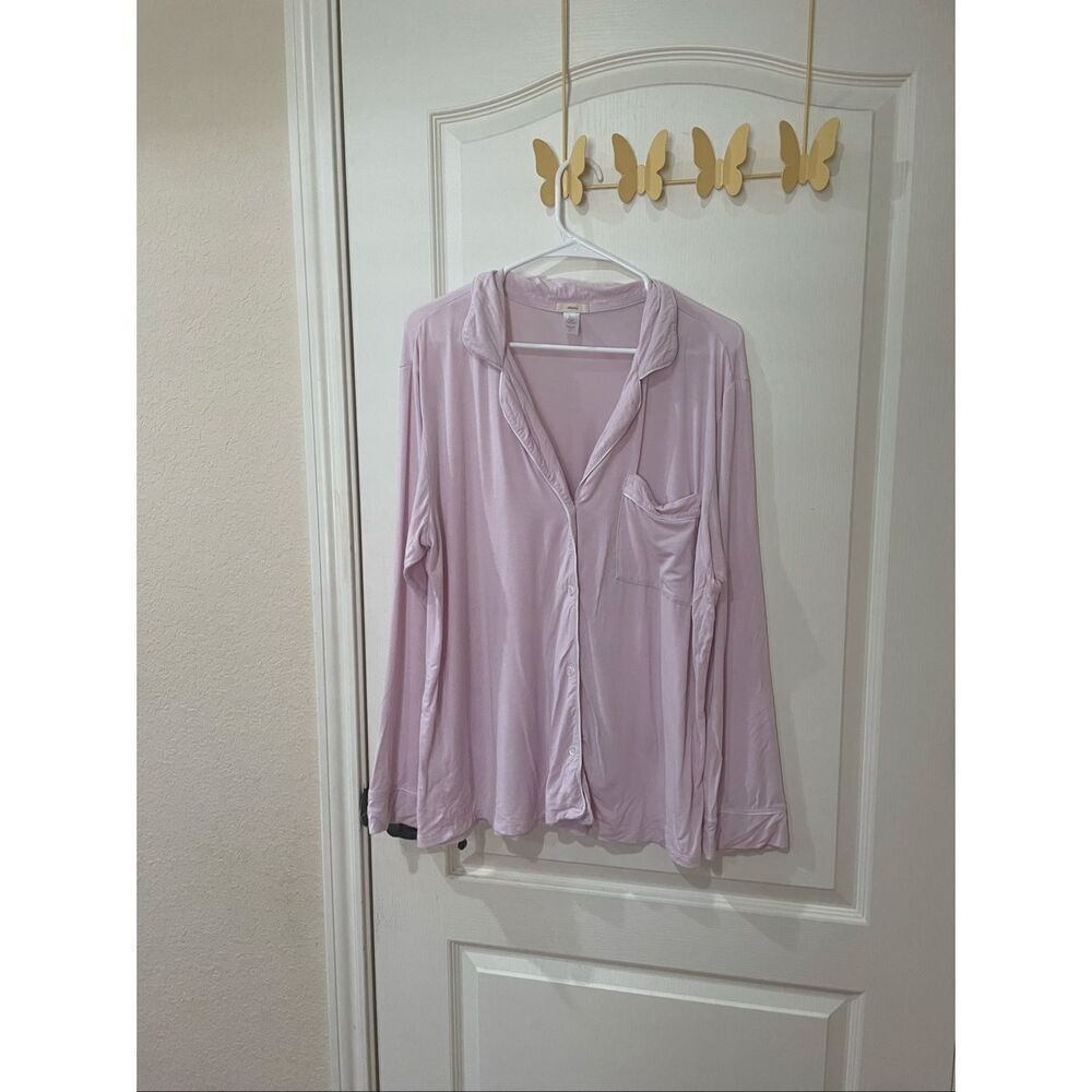 Eberjey Long Sleeve Button Down Sleep Shirt Size Medium